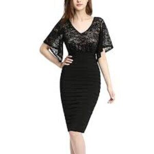 Phistic Women's Flutter Sleeve Lace Sheath Dress in Black New With Tags Size 6